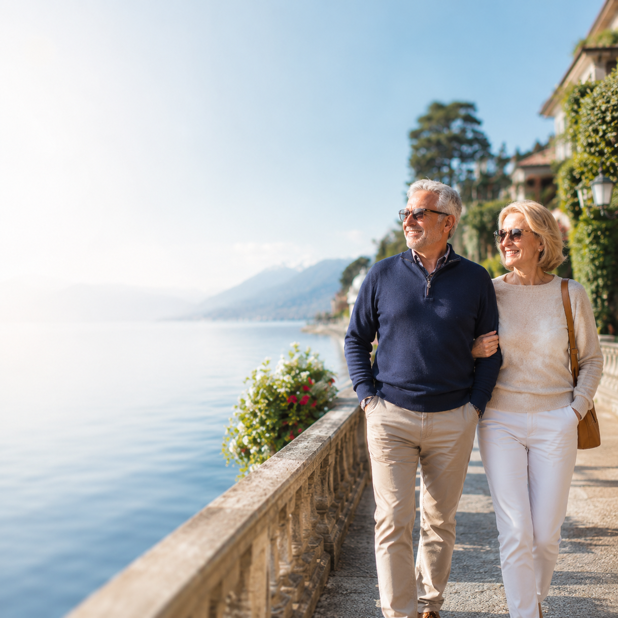 Couple senior souriant - préparer sa retraite sereinement avec Documentor
