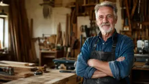 Atelier de menuiserie chaleureux et détaillé